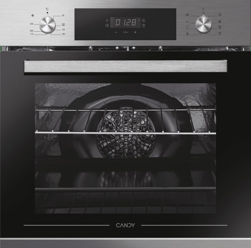 Электрический духовой шкаф Candy FCT615XRU 59 см, 70 л гриль конвекция, серебристый фото 1