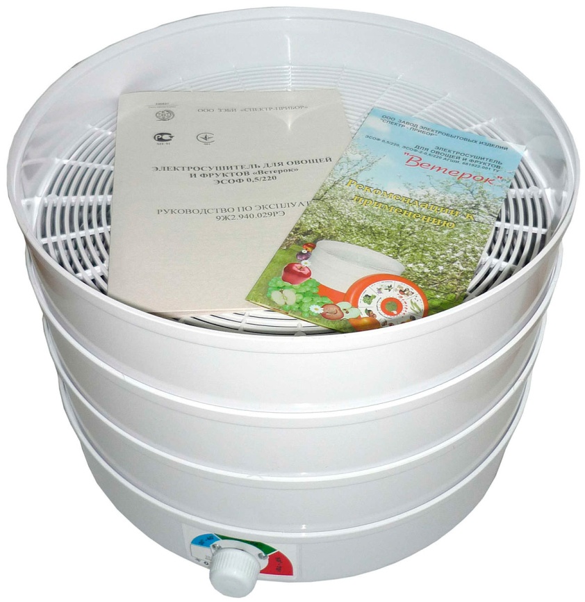 Сушилка для овощей и фруктов Ветерок 5 (5 поддонов, белый) фото 5
