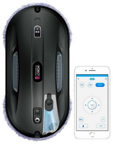 Робот-мойщик окон Hobot Роботизированный мойщик окон Hobot 388 с набором салфеток, 90 Вт, черный фото 2