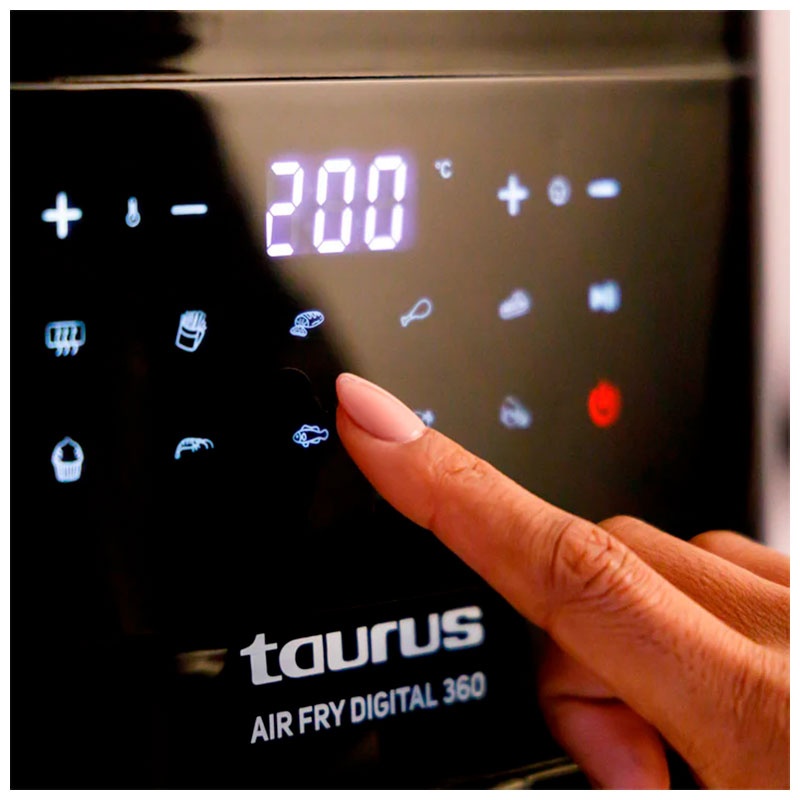 Аэрофритюрница Taurus Air fry digital 360, дисплей, таймер, черный фото 5