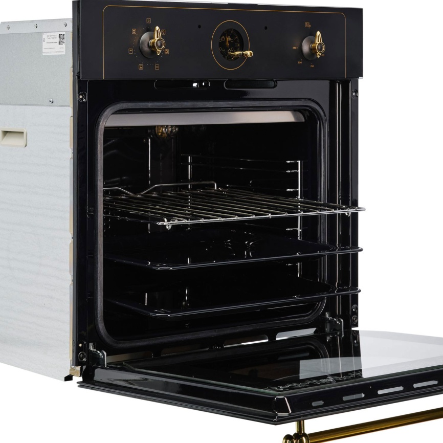 Электрический духовой шкаф De luxe 6006.05эшв-062 59 см, 58 л, гриль и конвекция, черный матовый фото 8