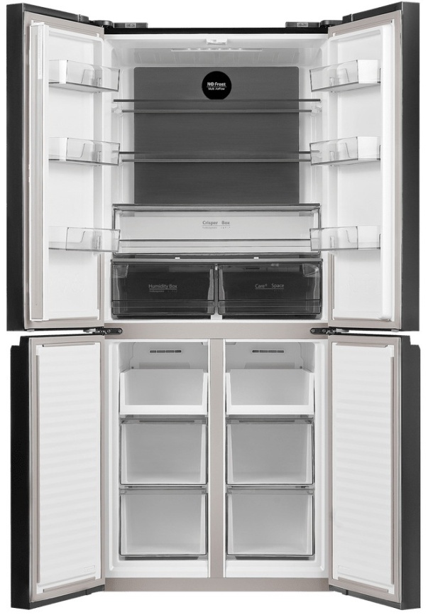 Многокамерный холодильник Maunfeld MFF183NFSBE No frost, черно-серый фото 3