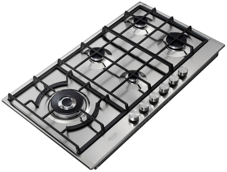 Газовая варочная панель De’Longhi NSL 590D X RUS 90 см, 5 конфорок электроподжиг газконтроль, серебристый фото 3