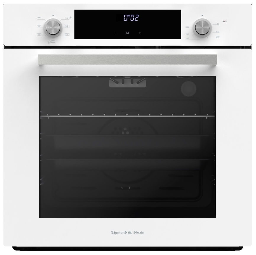 Электрический духовой шкаф Zigmund & Shtain E 153 W 60 см, 72 л гриль конвекция, белый фото 1