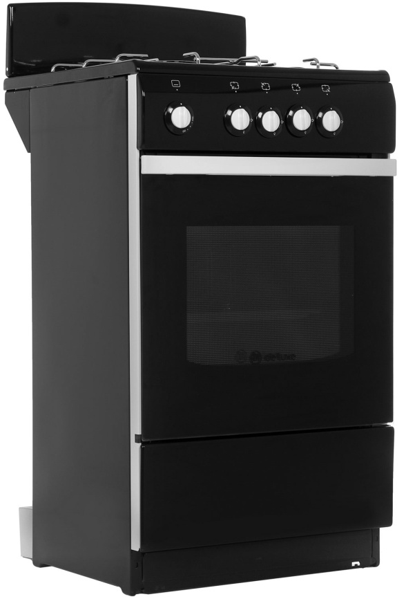 Газовая плита De luxe 5040.38 г 50 см, 43 л, 4 конфорки, черный фото 2