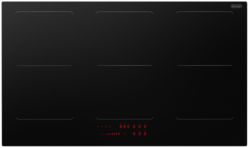 Электрическая варочная панель De’Longhi SLI 906 RUS 90 см, 6 конфорок стеклокерамика, черный фото 1