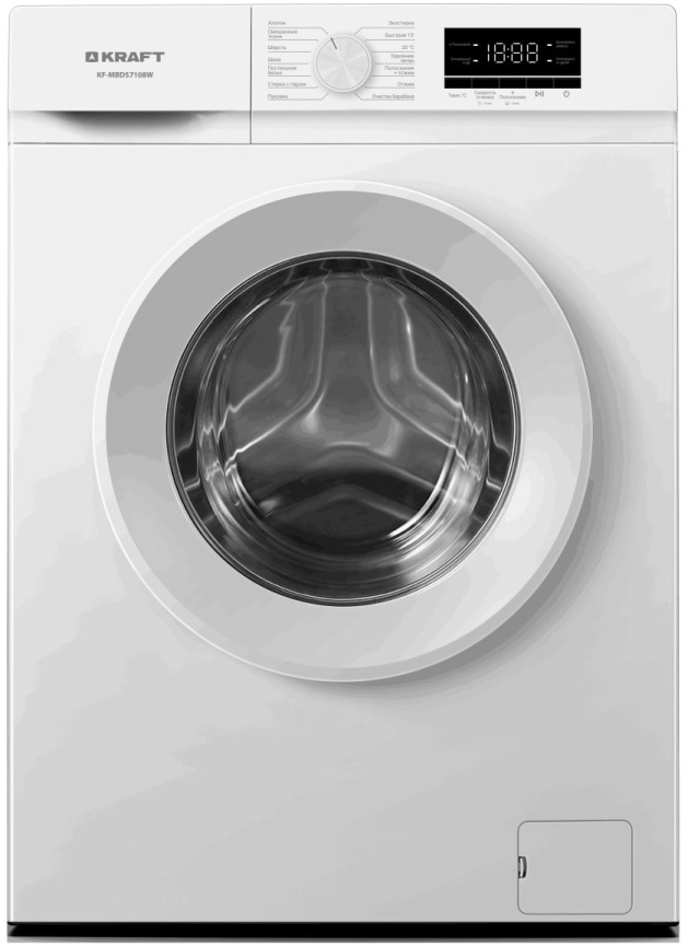 Стиральная машина Kraft Стиральная машина Kraft KF-MBDS7108W автомат, 7 кг, 1000 об/мин, белый фото 1