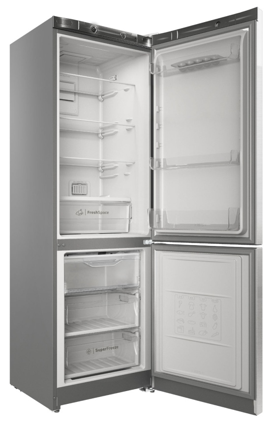 Двухкамерный холодильник Indesit ITS 4180 XB No frost, серебристый фото 3
