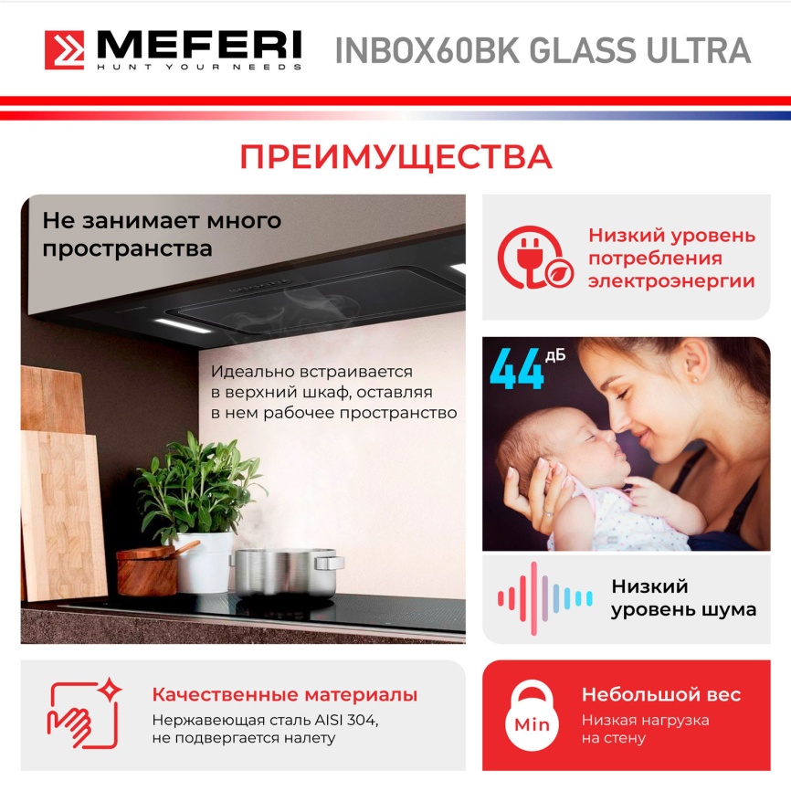 Вытяжка Meferi INBOX60BK GLASS ULTRA фото 14