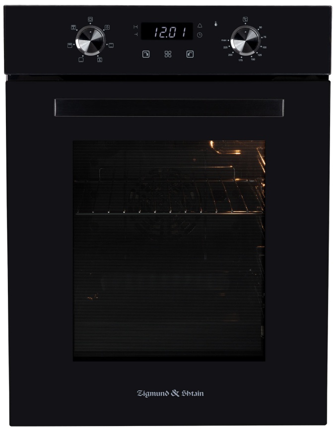 Электрический духовой шкаф Zigmund & Shtain E 174 B 44 см, 51 л, гриль и конвекция, черный фото 1
