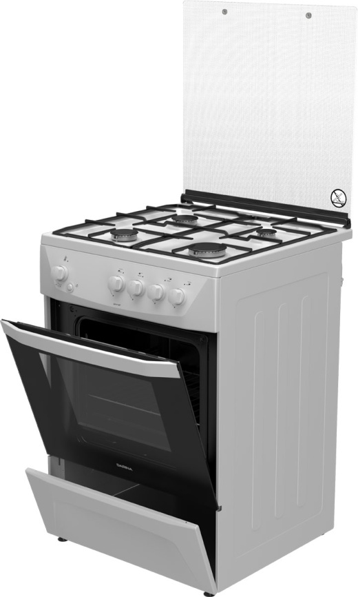 Газовая плита Darina 1D GM 141 007 W 60 см, 50 л, 4 конфорки, белый фото 3