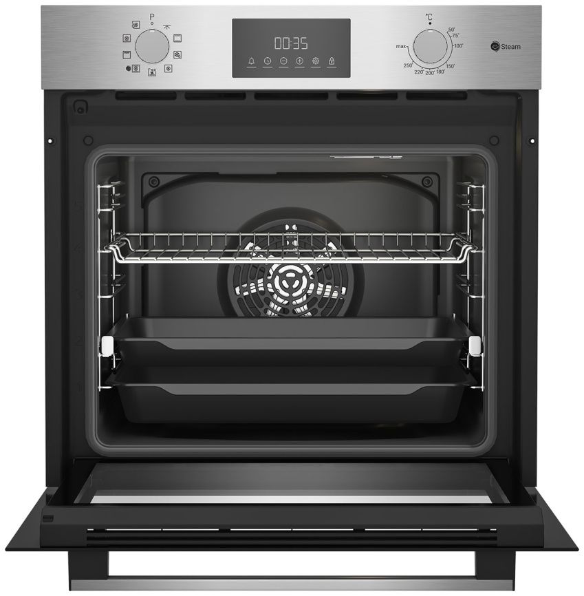 Электрический духовой шкаф Indesit IFSE 3841 J IX 59 см, 72 л гриль конвекция, серебристый фото 2