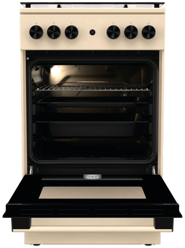Газовая плита Gorenje GG5A21BEF 50 см, 70 л, 4 конфорки, бежевый фото 4