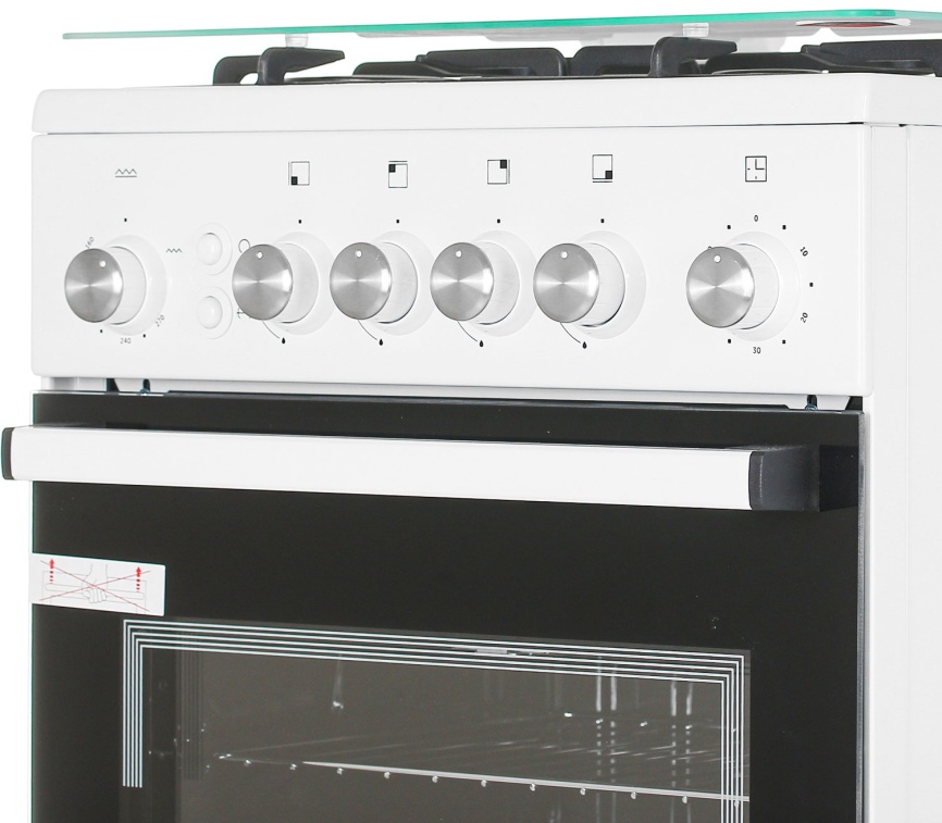 Газовая плита De luxe 5040.40г 50 см, 43 л, 4 конфорки, белый фото 5
