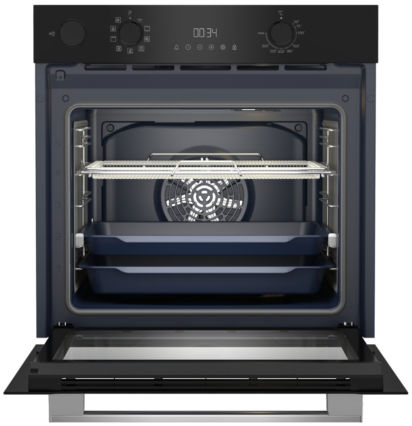 Электрический духовой шкаф Grundig GEBM12300BSA 59 см, 72 л, гриль и конвекция, черный фото 3