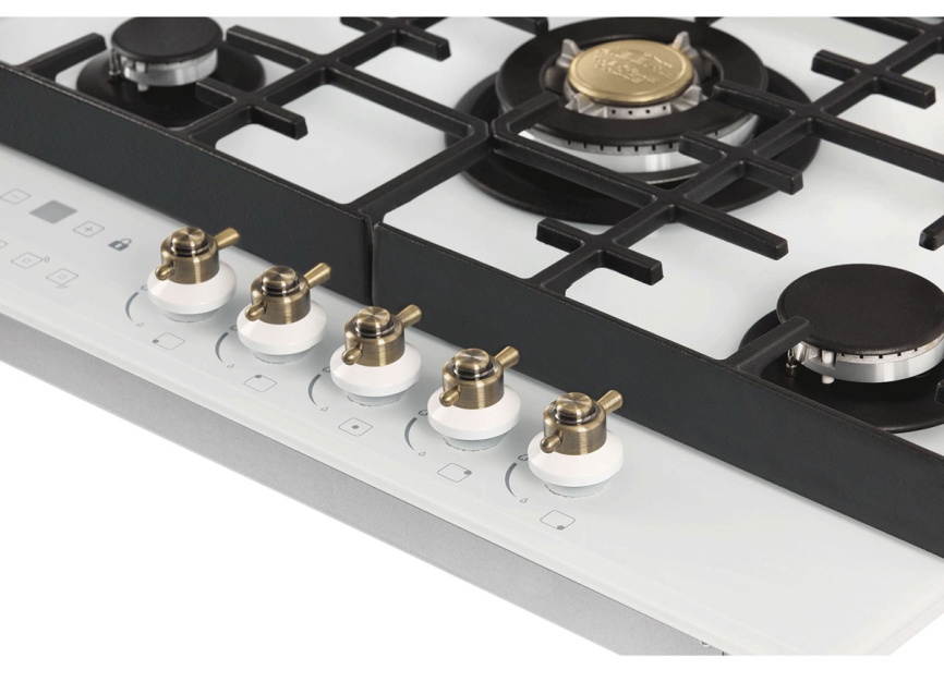 Газовая варочная панель Hiberg VM 7155 W 68 см, 5 конфорок электроподжиг газконтроль, белый фото 6