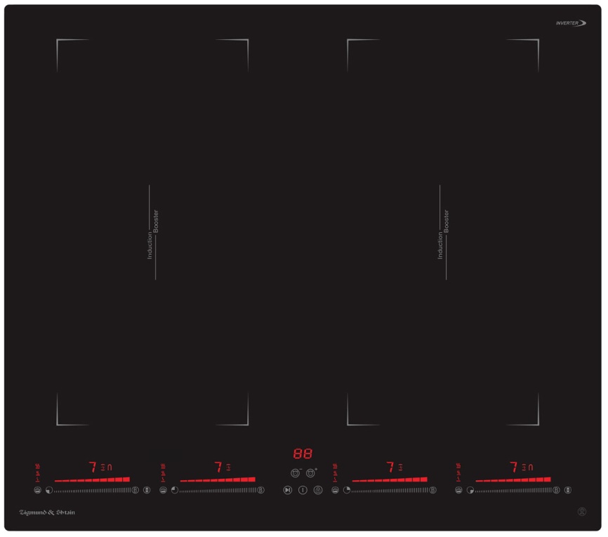 Электрическая варочная панель Zigmund & Shtain CI 29.6 B 59 см, 4 конфорки стеклокерамика, черный фото 1