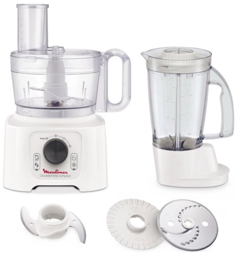 Кухонный комбайн Moulinex FP5421 DoubleForce Compact с чашей 2,2л, белый фото 1
