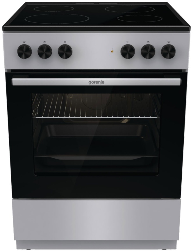 Электроплита Gorenje GEC6A11SG 60 см, 65 л, 4 конфорки, серебристый фото 1