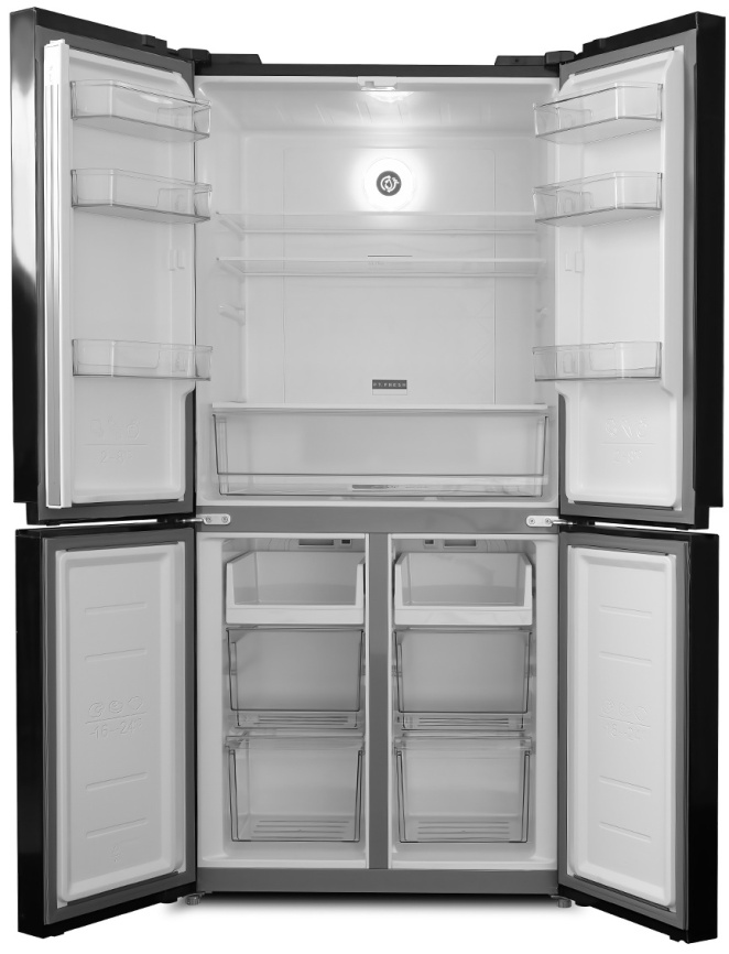 Многокамерный холодильник Centek CT-1756 NF Black Glass No frost, черный фото 2