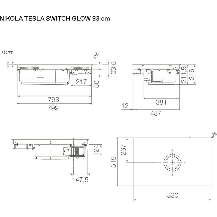 Варочная панель с вытяжкой ELICA Elica NIKOLATESLA SWITCH GLOW EVO BL/A/83-PRF0196335 фото 4