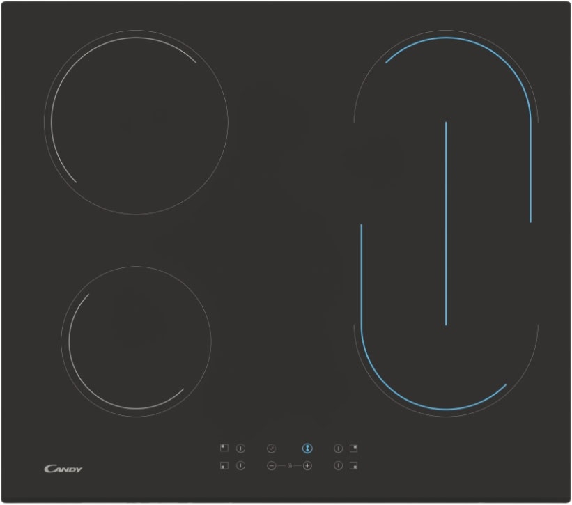 Электрическая варочная панель Candy CH64BVTRU 59 см, 4 конфорки стеклокерамика, черный фото 1