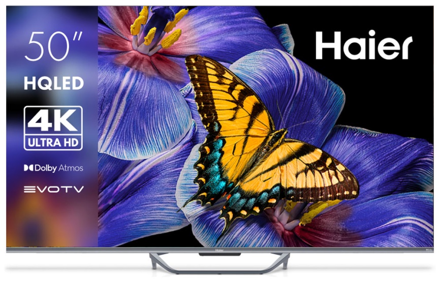 Телевизор Haier 50 Smart TV S4, 50 дюймов, 4K Ultra HD, смарт ТВ, Android TV 11, черный фото 1