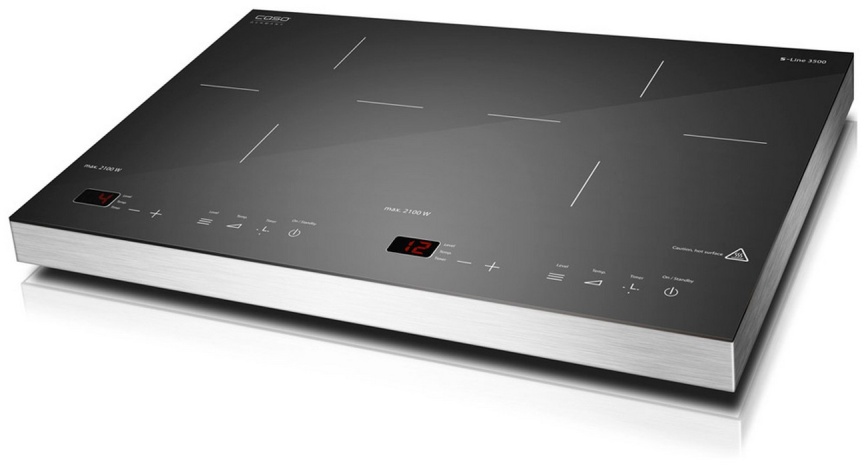 Настольная плита Caso S-Line 3500 54 см, 2 конфорки, черный фото 1