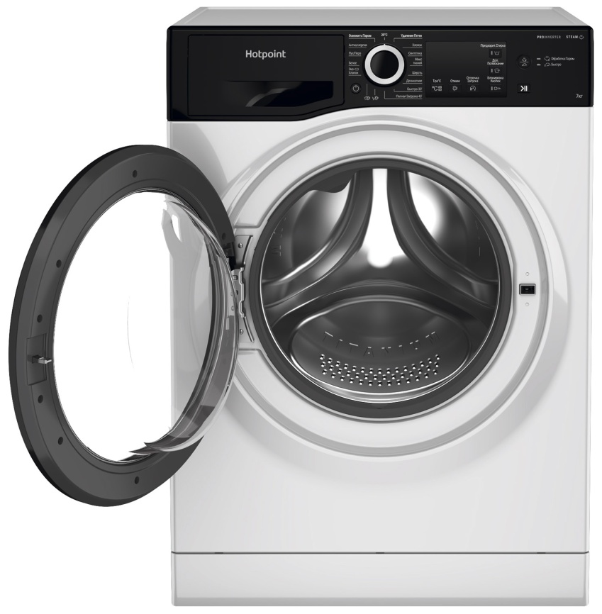 Узкая стиральная машина Hotpoint NSB 7239 ZK VE RU автомат 7 кг, белый фото 2