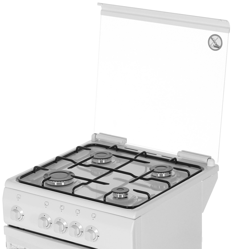 Газовая плита De luxe 5040.37 г к 50 см, 43 л, 4 конфорки, белый фото 12