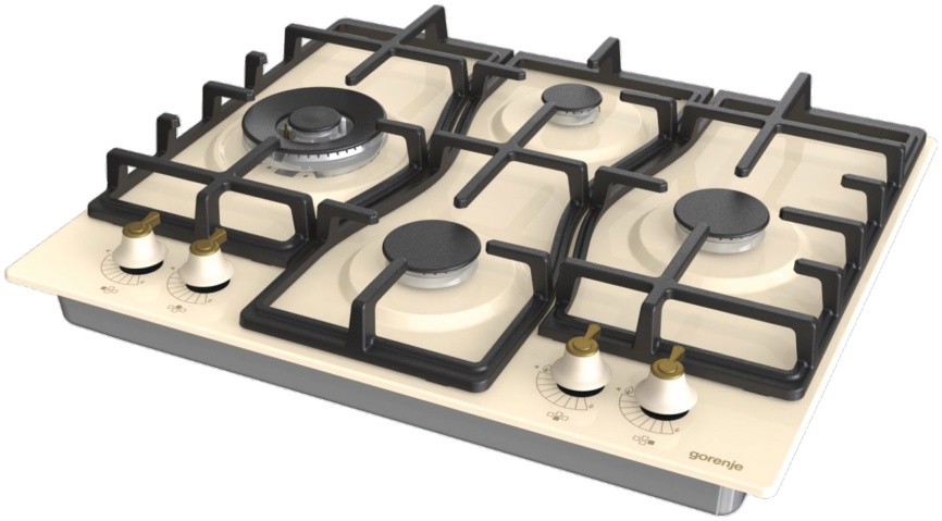 Газовая варочная панель Gorenje GW6D42CLI 60 см, 4 конфорки электроподжиг газконтроль, слоновая кость фото 3