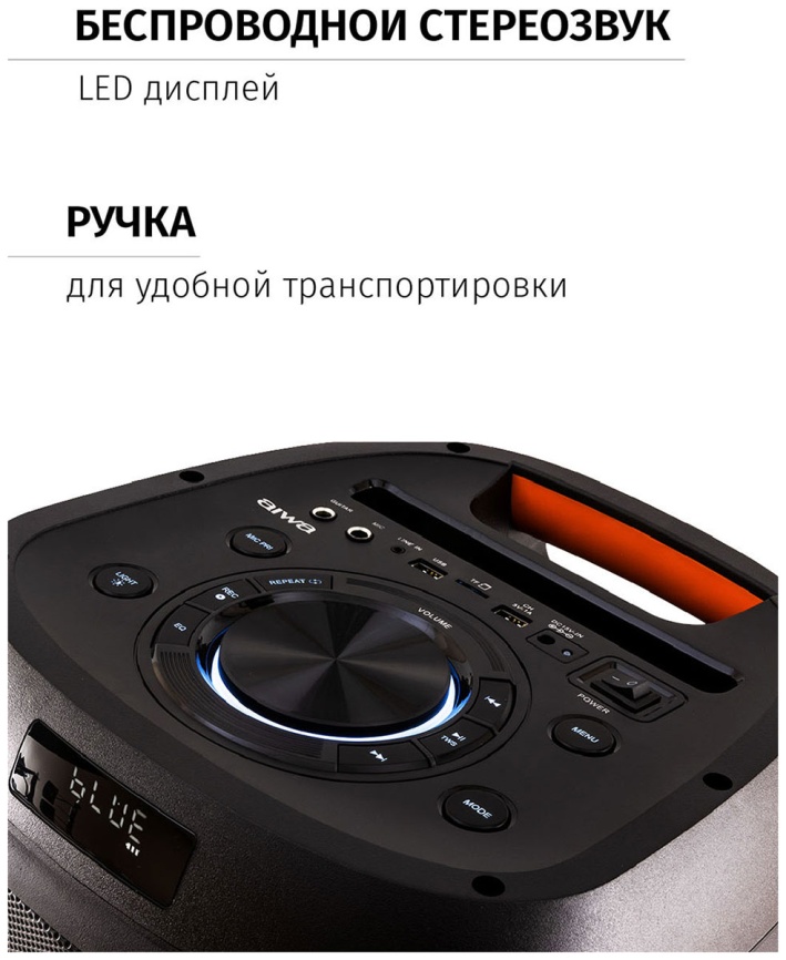 Акустическая система AIWA Домашняя акустическая система AIWA CAS-500 с Bluetooth, черная фото 7