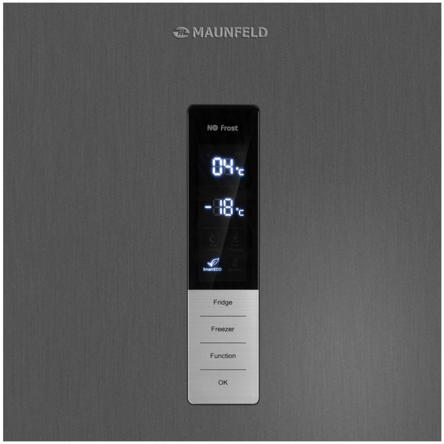 Двухкамерный холодильник Maunfeld MFF200NFSE No frost, серый фото 5