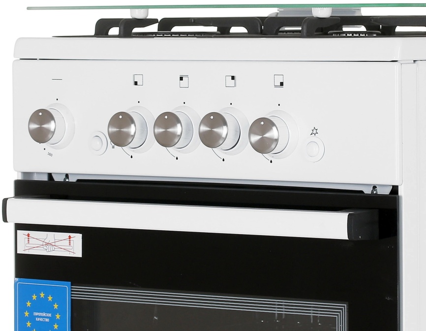Газовая плита De luxe 5040.42г 50 см, 43 л, 4 конфорки, белый фото 5