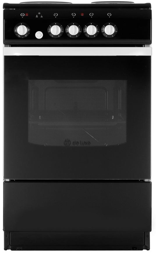 Электроплита De luxe 5004.12 э (без щитка и крышки) 50 см, 4 конфорки, черный фото 1