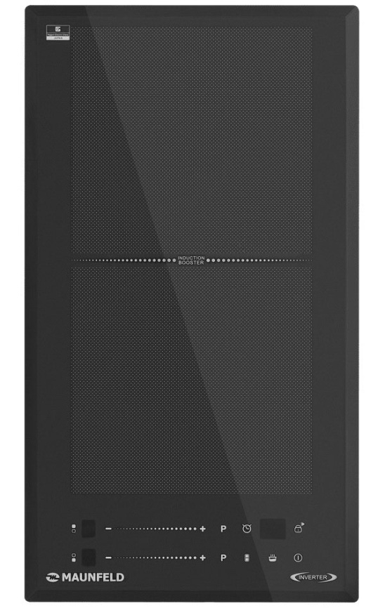Электрическая варочная панель Maunfeld CVI292S2FDGR Inverter 29 см, 2 конфорки стеклокерамика, черный фото 2