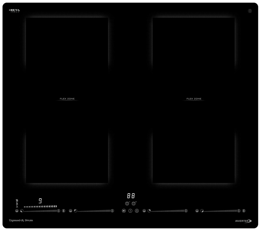 Электрическая варочная панель Zigmund & Shtain CI 69.6 B 59 см, 4 конфорки стеклокерамика, черный фото 1