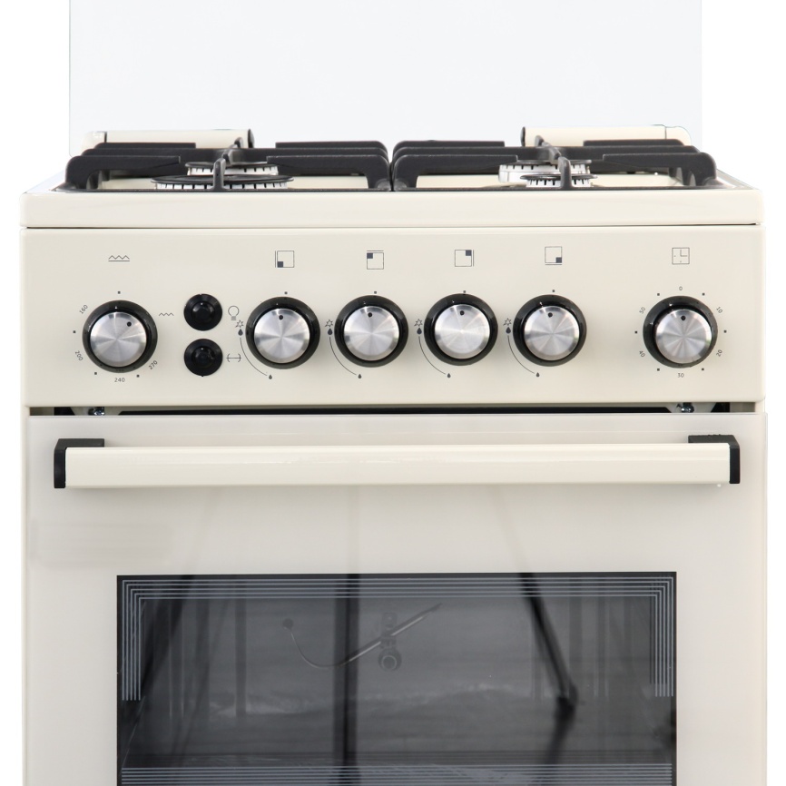 Газовая плита De luxe 5040.30г(кр) ЧР-013 50 см, 43 л, 4 конфорки, слоновая кость фото 3