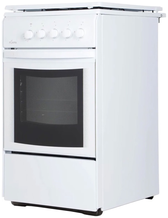 Газовая плита Flama RG 2401 W 66 см, 50 л, 4 конфорки, белый фото 2