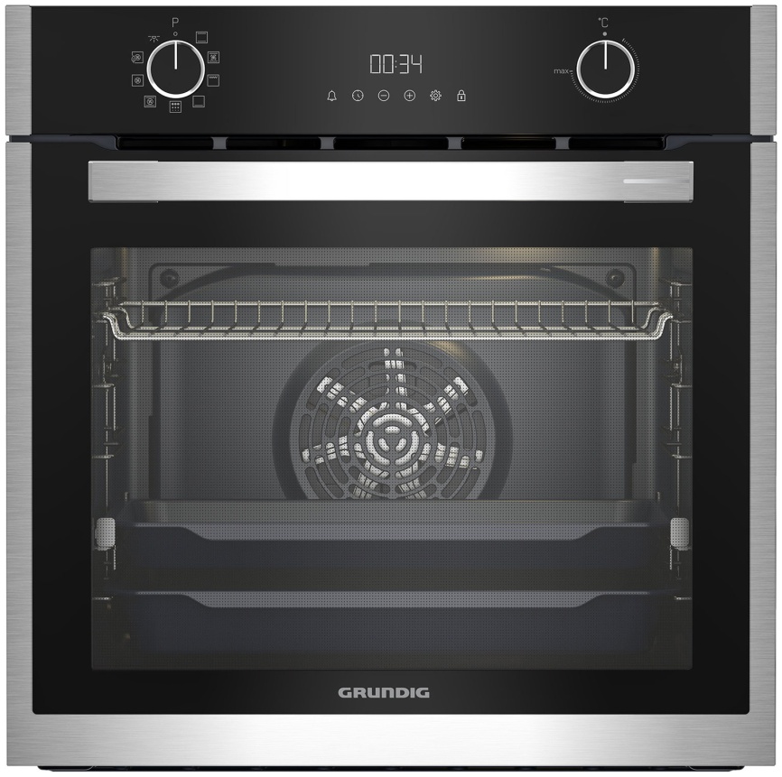 Электрический духовой шкаф Grundig GEBM19300BMP 59 см, 72 л, гриль и конвекция, черный фото 1