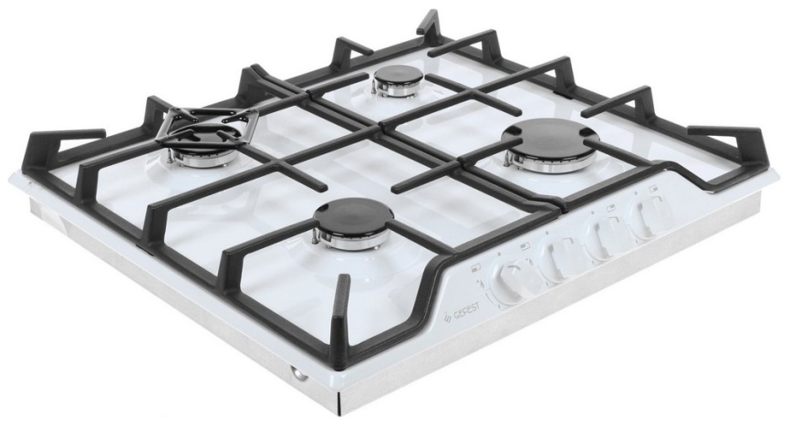 Газовая варочная панель Gefest ПВГ 1212 59 см, 4 конфорки электроподжиг газконтроль, белый фото 3