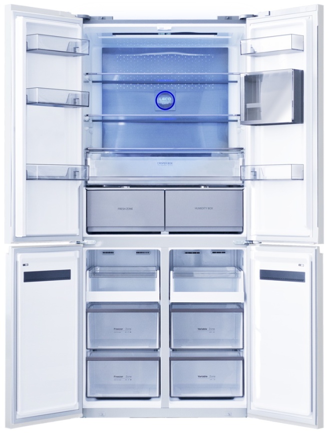 Многокамерный холодильник Centek CT-1746 NF White Glass, белый фото 2