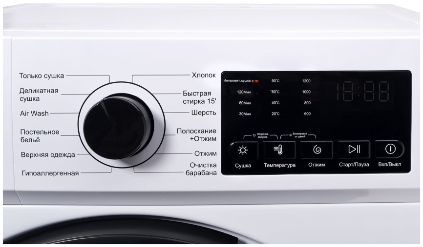 Стиральная машина с сушкой Esperanza WMFD1012IBD12 10,5 кг, белый фото 11