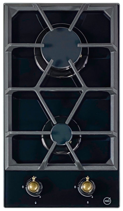 Газовая варочная панель MBS PG-306BL classic 29 см, 2 конфорки, черный фото 1
