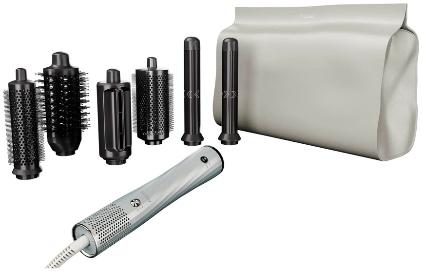 Стайлер Haier Стайлер Haier HHS-606 6 насадок, 1200 Вт, керамическое покрытие пластин, белый фото 6