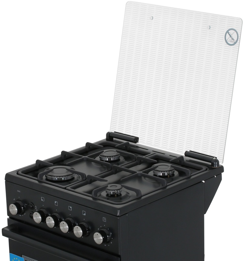 Газовая плита De luxe 5040.40г(кр) ЧР-015 50 см, 43 л, 4 конфорки, черный фото 10