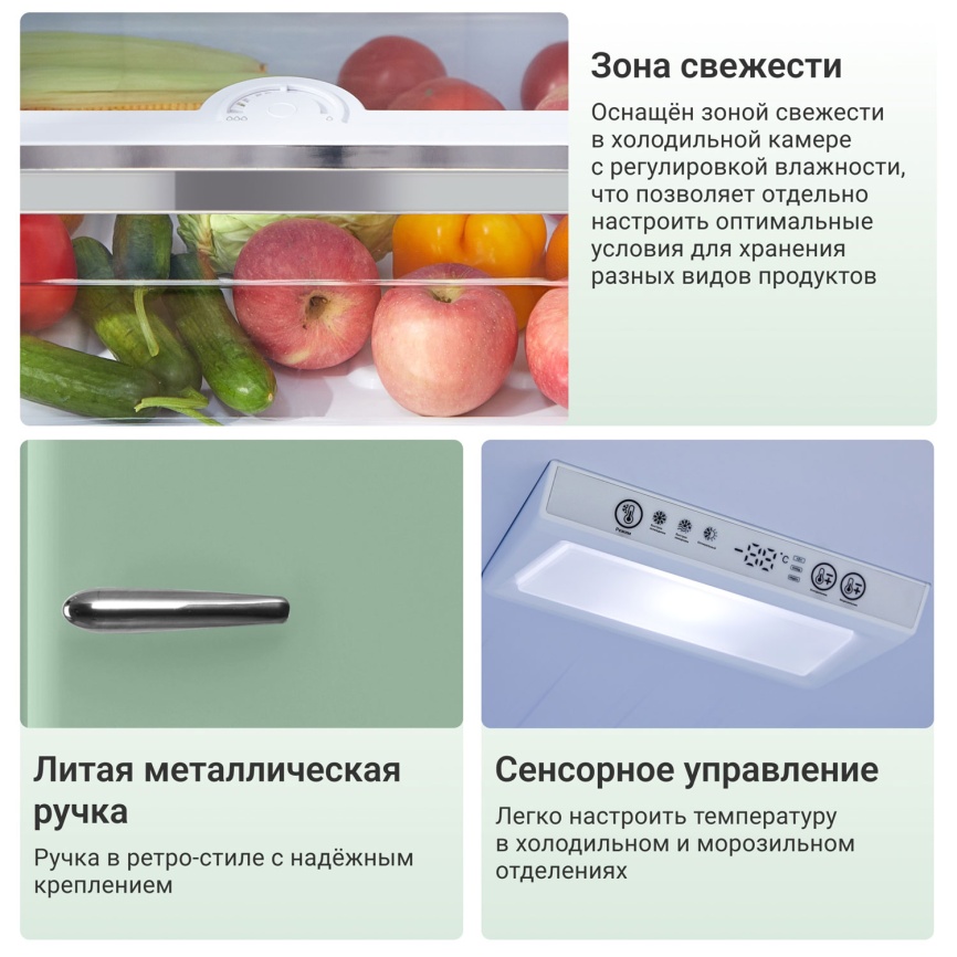 Двухкамерный холодильник Tesler RB-330 MINT GREEN фото 7