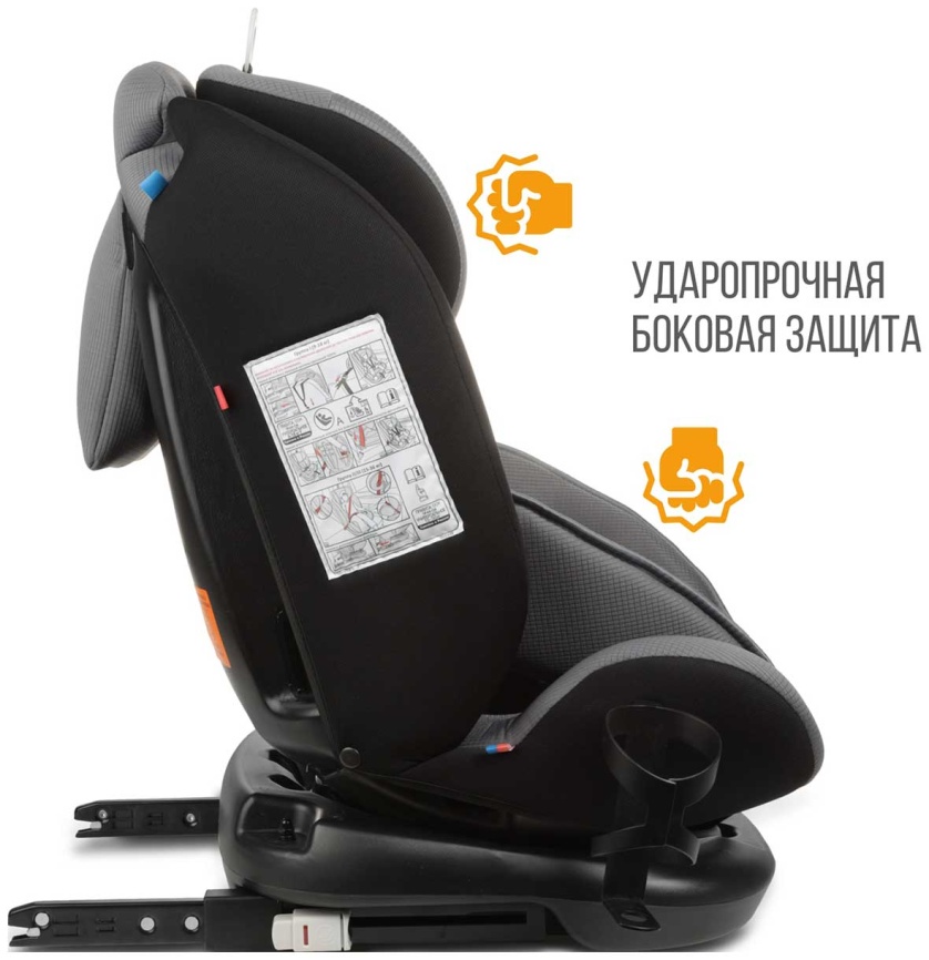 Автокресло Zlatek Cruiser Isofix Lux гр.0+/I/II/III, серый, черный (KRES3951) фото 3