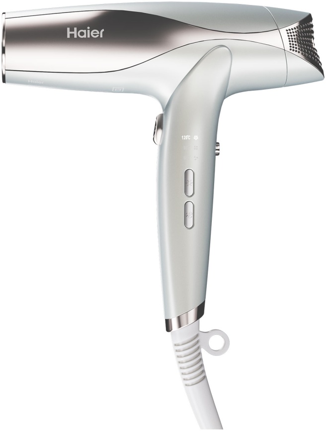Фен Haier HHD-602 с диффузором, 1600 Вт, 3 насадки, 3 режима, белый фото 1