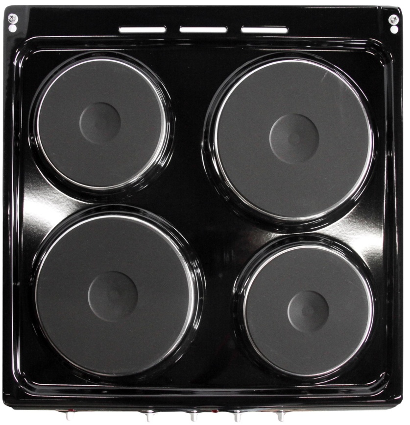 Электроплита De luxe 5004.12 э (без щитка и крышки) 50 см, 4 конфорки, черный фото 2